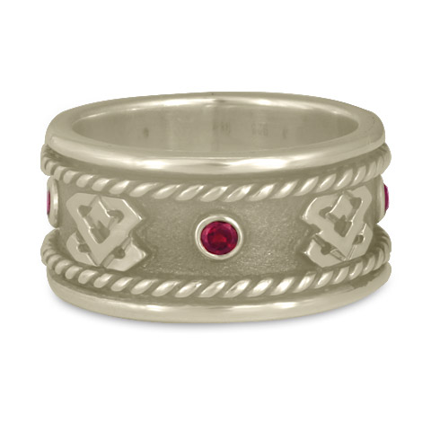 Ronin Ring with Ruby in 18K White Gold