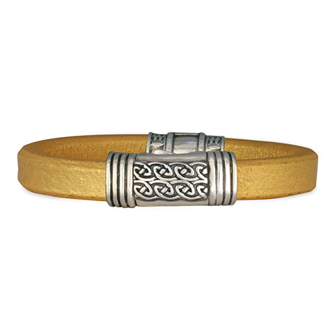 Shannon Leather Bracelet in Gold