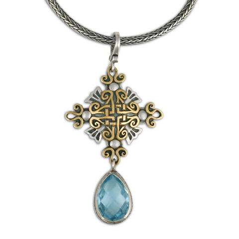 Shonifico Pendant with Swiss Blue Briolite in Sky Blue Topaz