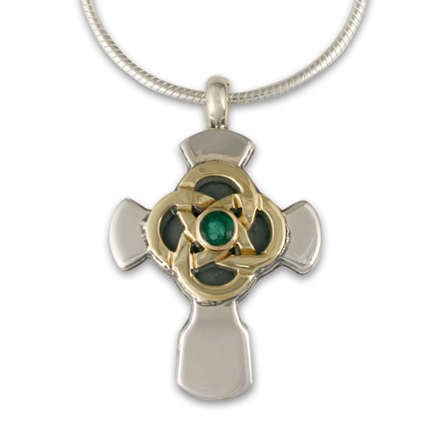 Sita Cross with Gem in Emerald