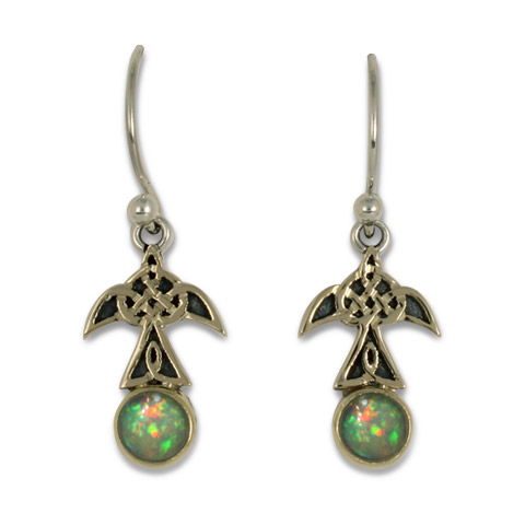 Swallow Earrings with Opal Small in