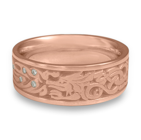 The Guardian Wedding Ring with Gems in 14K Rose Gold