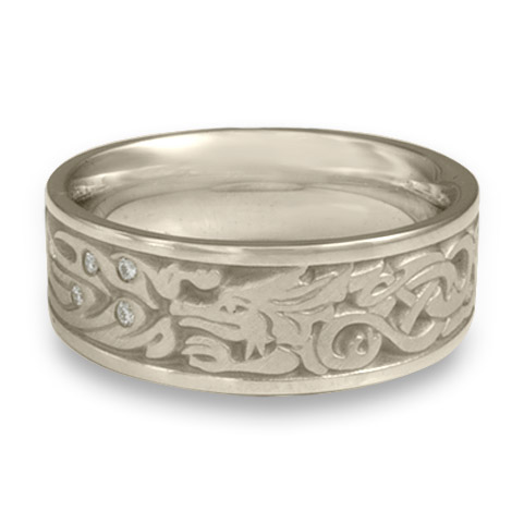 The Guardian Wedding Ring with Gems in Platinum