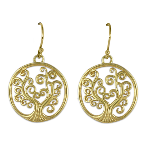 Tree of Life Earrings Gold in 18K Yellow Gold