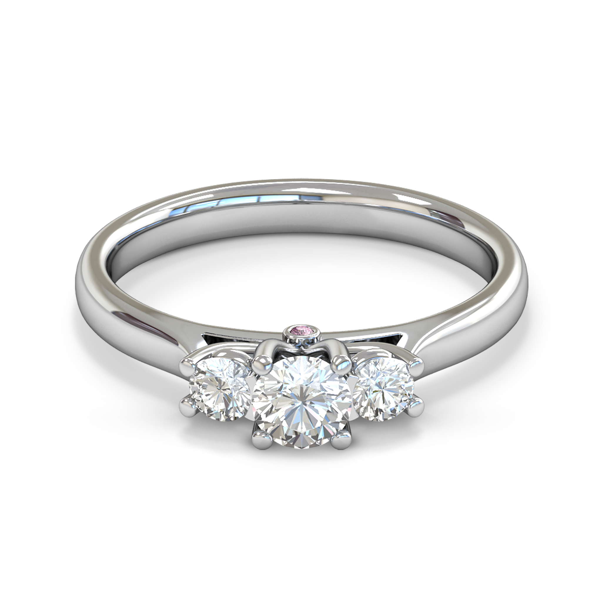 Trilogy Diamond Tulip Fairtrade Gold Engagement Ring in 18K White Fairtrade Gold