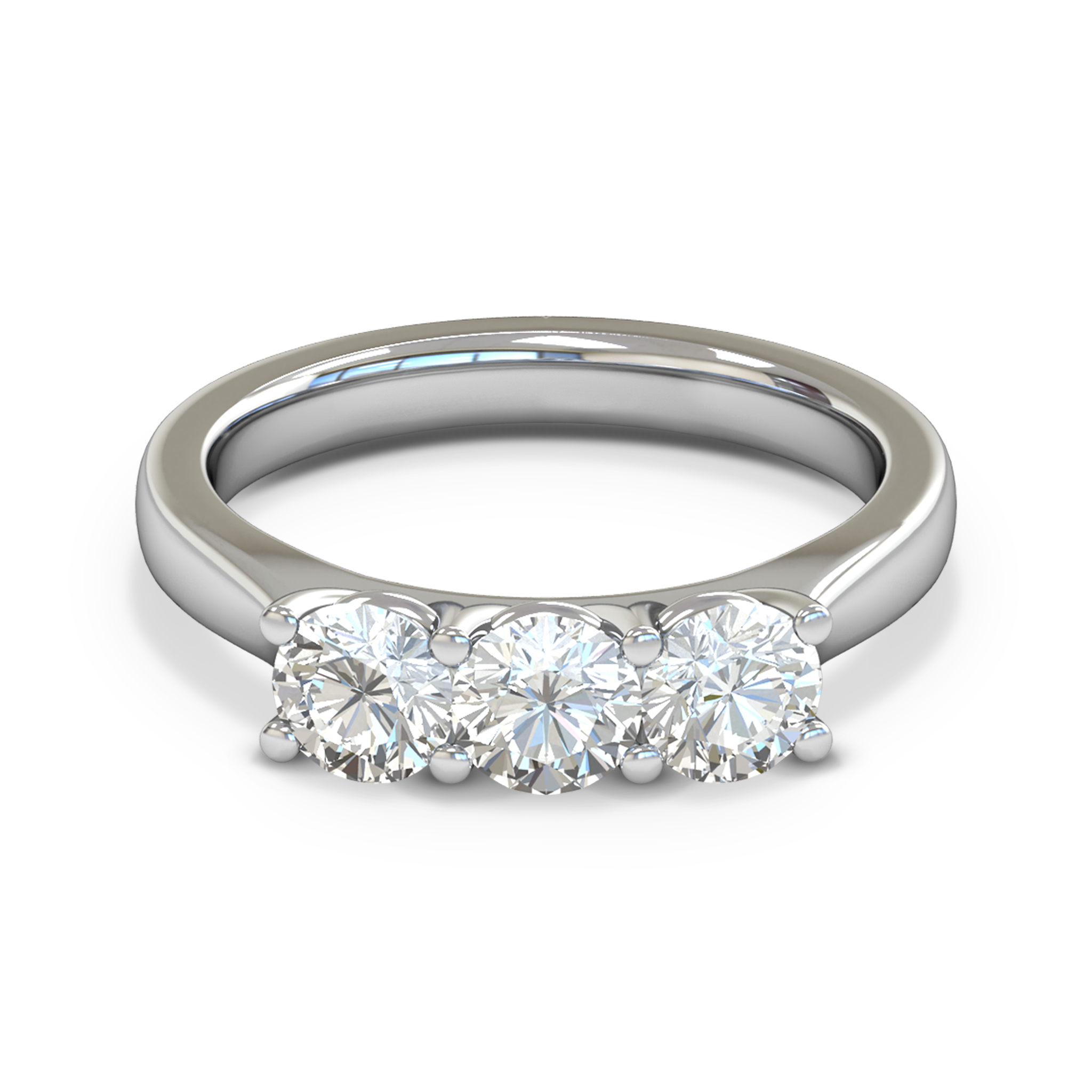 Trilogy Tapered Diamond Fairtrade Gold Engagement Ring in 18K White Fairtrade Gold