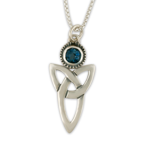 Trinity Pendant with Gem in London Blue Topaz