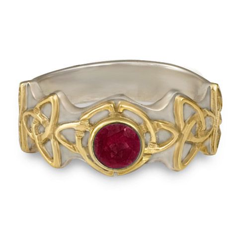 Trinity Ring with Gem in Ruby