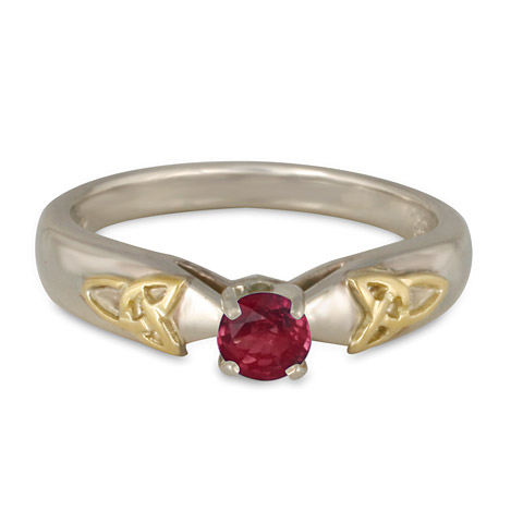 Trinity Solitaire Engagement Ring 4mm in Ruby