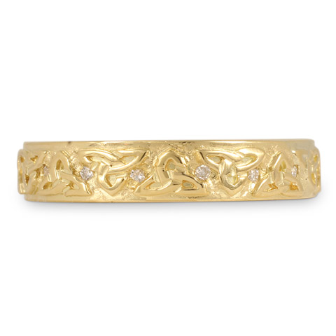 Trinity Strand Wedding Band with Lab Grown Diamonds in 14K Yellow Gold