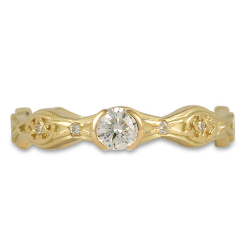 Trinity Twist Solitaire Engagement Ring in 18K Yellow Gold