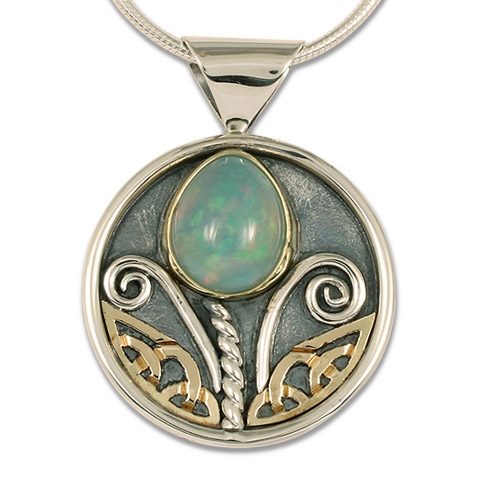 Tulip Pendant with Opal in