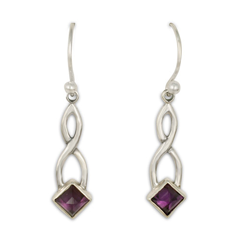 Twist Earrings in Amethyst