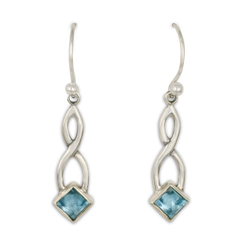 Twist Earrings in Blue Topaz