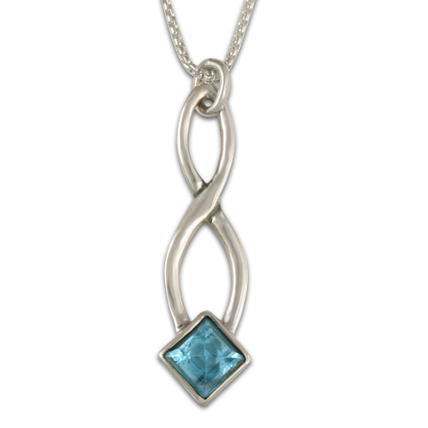 Twist Pendant in Blue Topaz