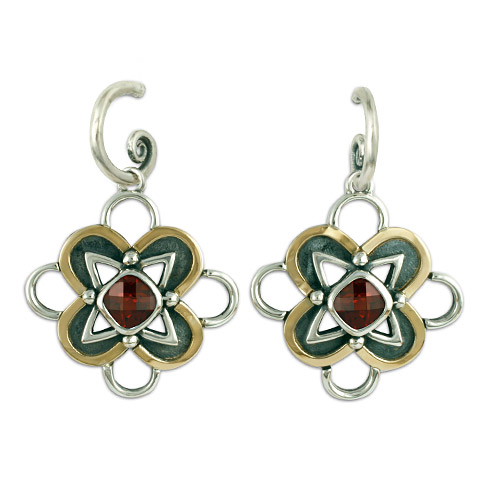 Vega Earrings in Garnet