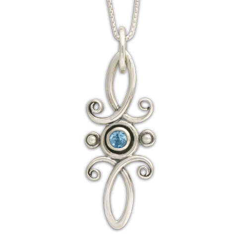 Viola Pendant in Swiss Blue Topaz