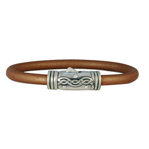 Wave Leather Bracelet in Copper