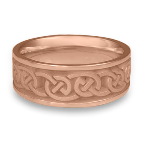 Wide Cheek to Cheek Wedding Ring in 14K Rose Gold