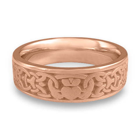 Wide Claddagh Wedding Ring in 14K Rose Gold