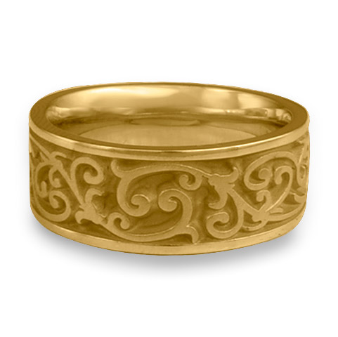 Wide Continuous Garden Gate Wedding Ring in 14K Yellow Gold