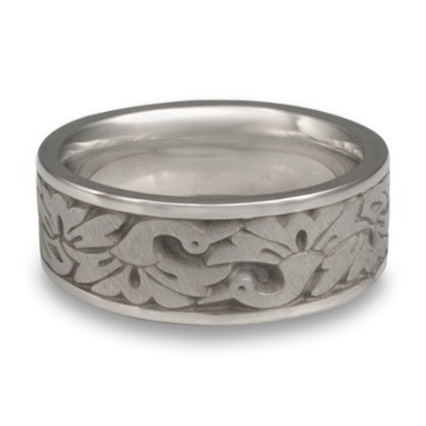 Wide Cranes Wedding Ring in Stainless Steel