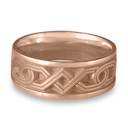 Wide Hugs and Kisses Wedding Ring in 14K Rose Gold