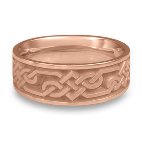 Wide Lattice Wedding Ring in 14K Rose Gold