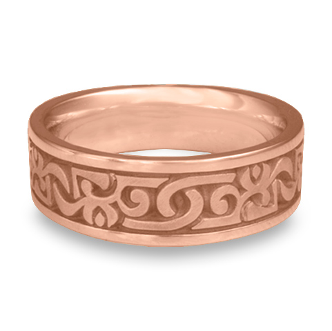 Wide Luna Wedding Ring in 14K Rose Gold