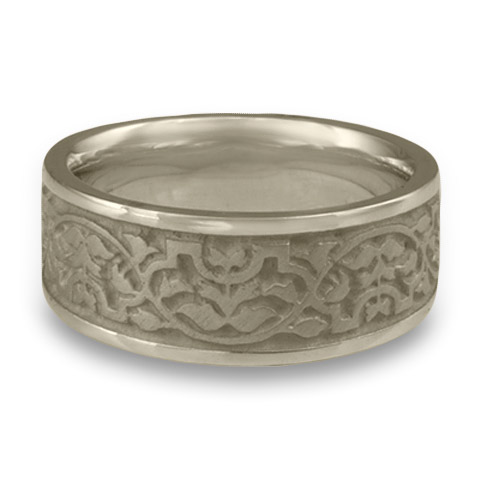 Wide Morocco Wedding Ring in 14K White Gold