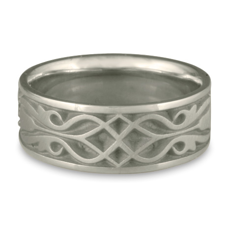 Wide Tulip Braid Wedding Ring in Stainless Steel