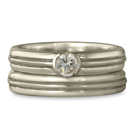 Windsor Bridal Ring Set in 14K White Gold with Diamond