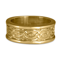 Bordered Laura Wedding Ring in 14K Yellow Gold