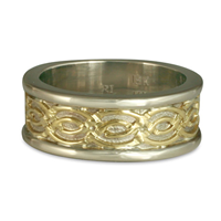 Bordered Laura Wedding Ring in Two Tone