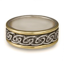 Bordered Petra Wedding Ring in Two Tone