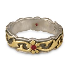 Borderless Persephone Wedding Ring with Gems in Two Tone