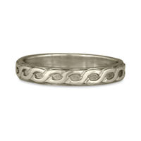 Borderless Rope Wedding Ring Straight in 14K White Gold