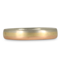 Fairtrade Gold Custom Three Color Wedding Ring in 18K White, Yellow & Rose Gold