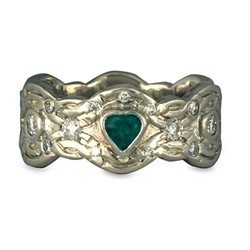 Flow Ring with Emerald in 14K White Gold