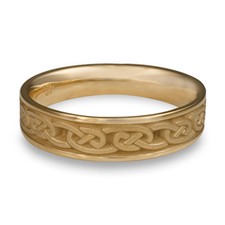 Narrow Cheek to Cheek Wedding Ring in 14K Yellow Gold