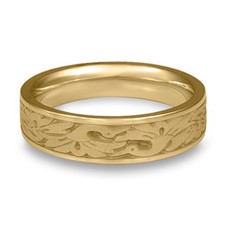 Narrow Cranes Wedding Ring in 14K Yellow Gold