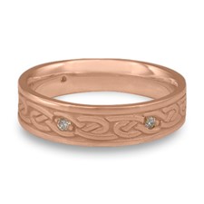 Narrow Infinity Wedding Ring with Gems in 14K Rose Gold