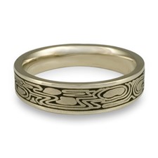 Narrow Zen Garden Wedding Ring in 18K White Gold