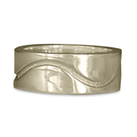 River Gold Wedding Ring 8mm in 14K White Gold