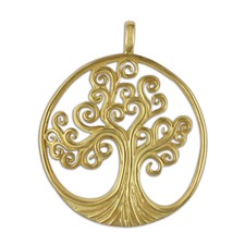 Tree of Life Pendant 14K Large in 14K Yellow Gold