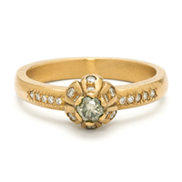 Tulip Engagement Ring in 14K Yellow Gold