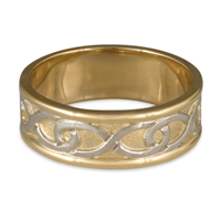 Twinning Infinity Wedding Ring in 14K Yellow Gold Borders & Base w 14K White Gold Center