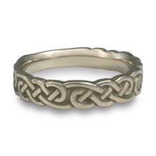 Wide Borderless Infinity Wedding Ring in 14K White Gold