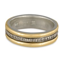 Wide Bridges Wedding Ring in Two Tone