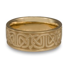 Wide Labyrinth Wedding Ring in 14K Yellow Gold